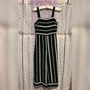 Japna Black Striped Midi Romper Size S